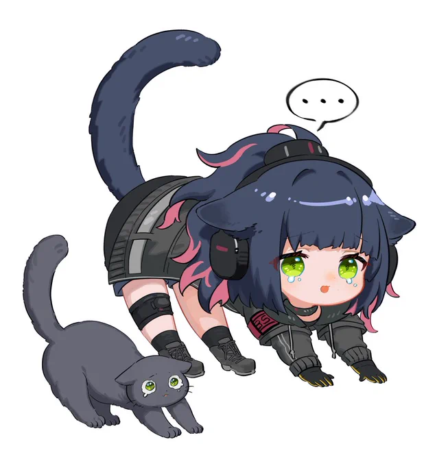 Goldenglow &amp; Jessica
from: #Arknights #アークナイツ 
sad cats stretching 