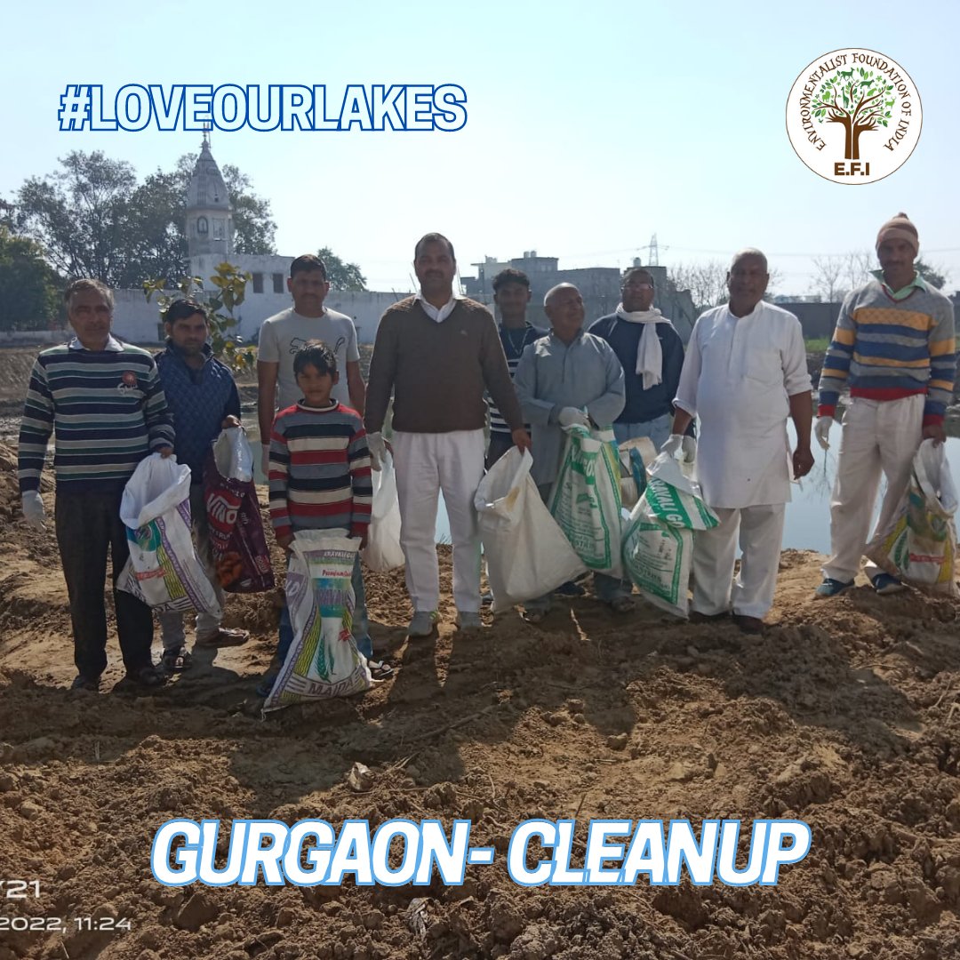EFIVolunteer's tweet photo. E.F.I's #PondCleanUp at Gurgaon! #LoveOurLakes
Solid waste that polluted the Johad Kaliawas has now been removed thanks to our amazing volunteers who joined us yesterday!
#EFI #Gurgaon https://t.co/sSuV4CFiN5