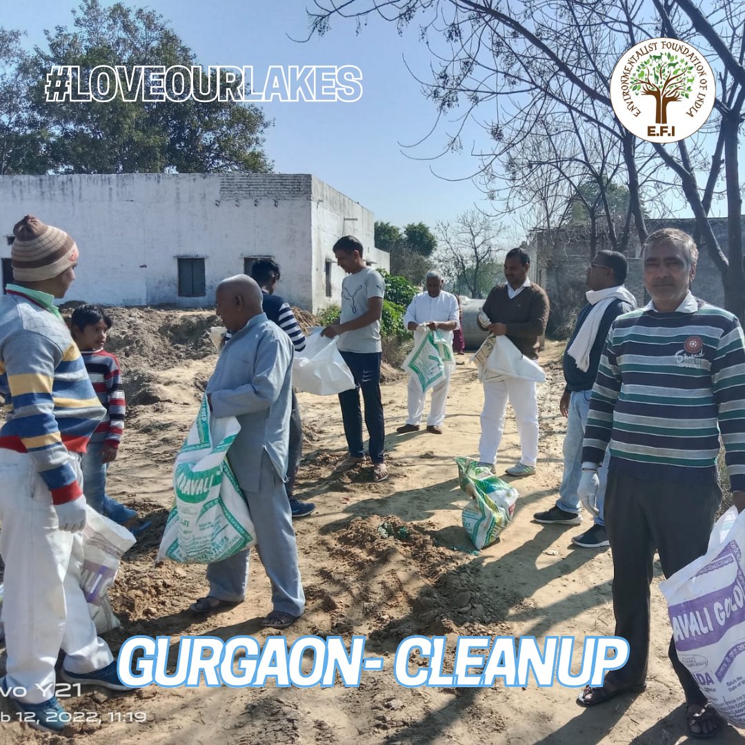 EFIVolunteer's tweet photo. E.F.I's #PondCleanUp at Gurgaon! #LoveOurLakes
Solid waste that polluted the Johad Kaliawas has now been removed thanks to our amazing volunteers who joined us yesterday!
#EFI #Gurgaon https://t.co/sSuV4CFiN5