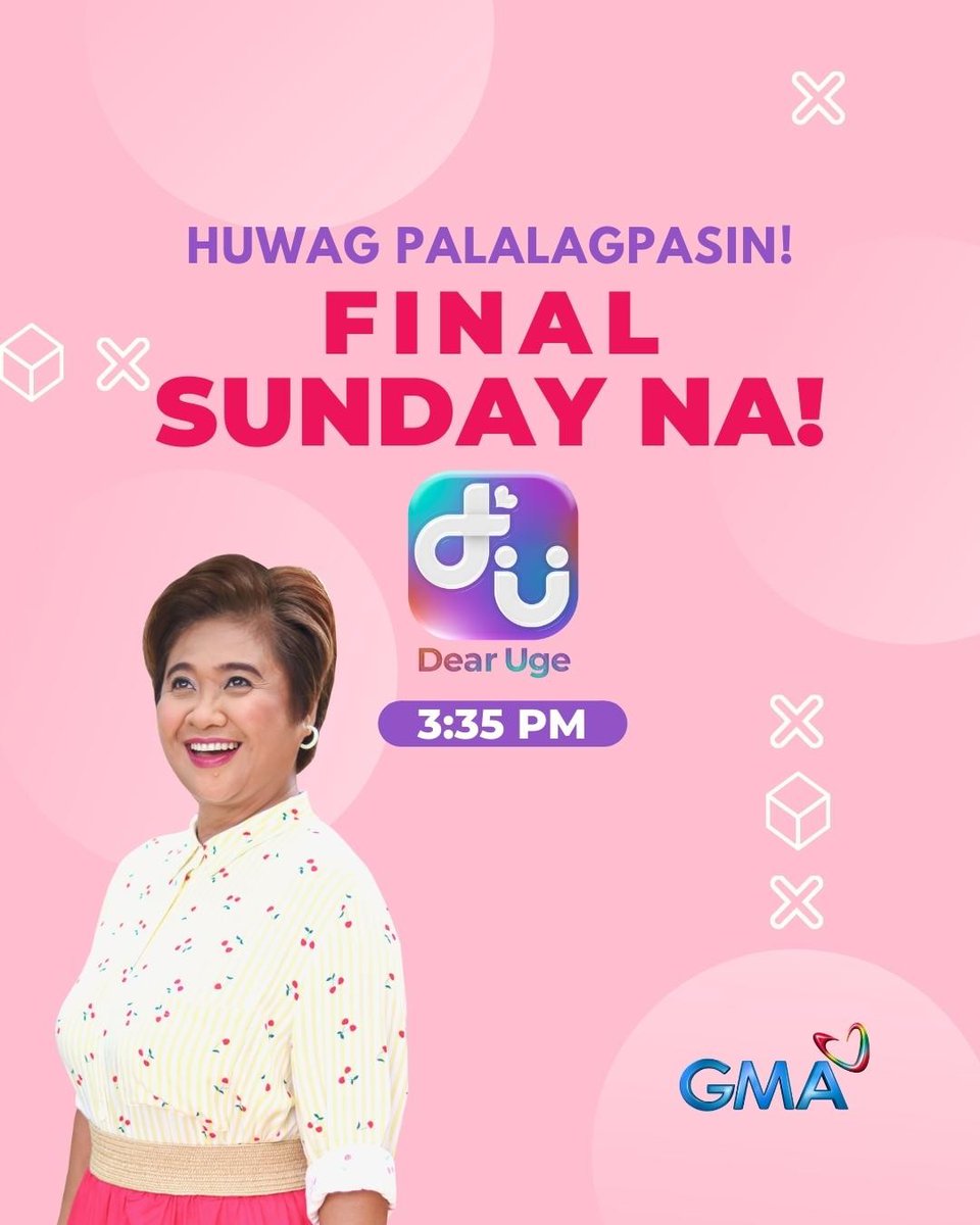 KapusoAllAccess's tweet photo. After 6 years, GMA’s weekly comedy anthology "Dear Uge" is down to its last episode!

Join the multi-awarded Kapuso Eugene Domingo this Sunday afternoon for "Dear Uge: FINALE."

#DUMaidToOrder 
#DearUge #Kapuso https://t.co/b6sWEy1sTo