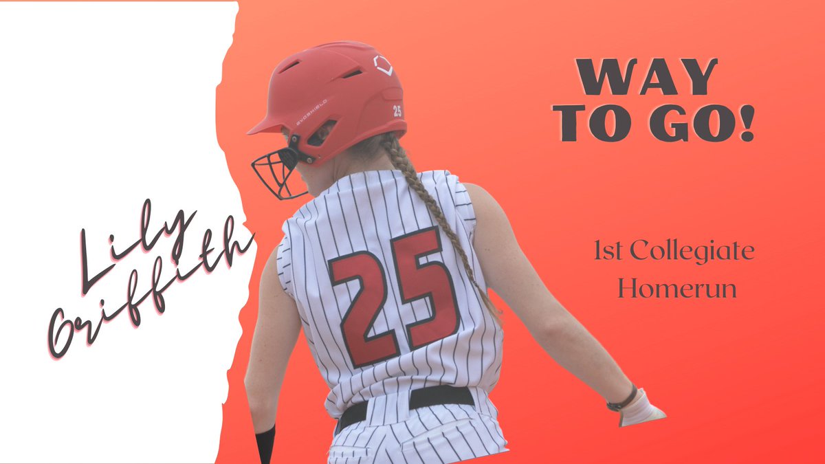 🥎Freshman infielder Lily Griffith also hit her first Collegiate Homerun today! Way to go Lily🥎