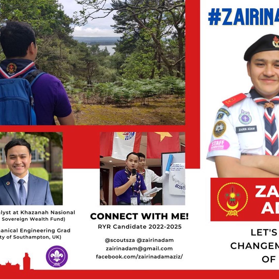 PengakapMY's tweet photo. This is ZAIRIN ADAM BIN ABDUL AZIZ from Persekutuan Pengakap Malaysia. Candidate for the Asia- Pacific Regional Youth Representatives (APRYR) 2022-2025.
*Election of APRYR at 4.46 pm today. Announcement of APRYR 2022-2025 at 5.00 pm today.*
#ZAIRIN4RYR #10thAPRSYF #TeamMY #PPM https://t.co/TvhFYQ0DKf