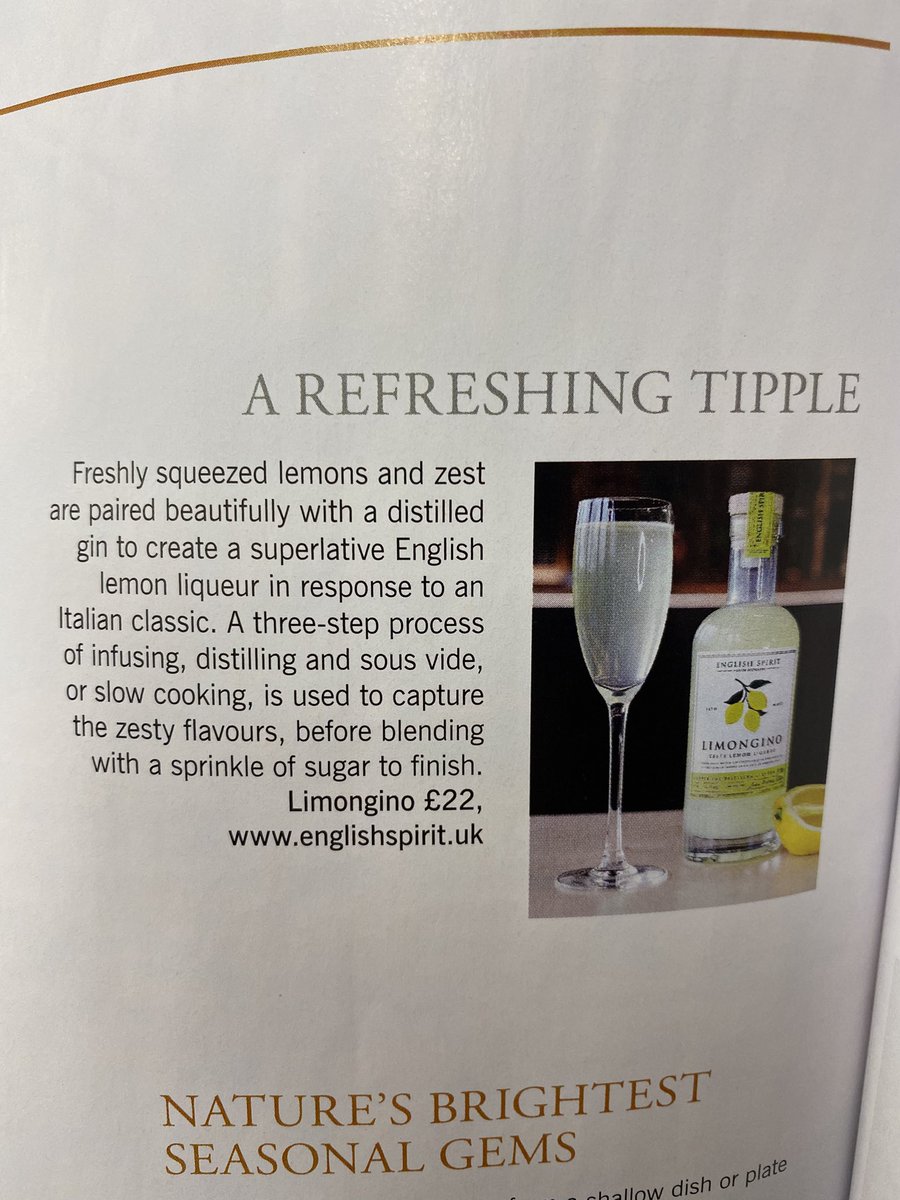 Nice little shout out to our awesome Limongino in the new edition of @_LandScapemag 👏🏻👍🏻 #gin #englishspirit #tastefirst