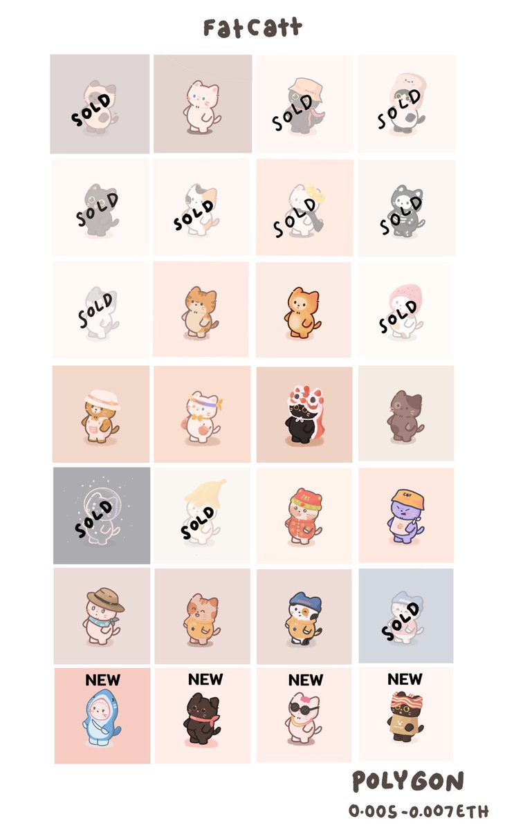 Pikacolor_NFT's tweet photo. New drop 4 items “Fat Catt” Collection
28/100
https://t.co/nqPRAanCoP
#nftcommunity #nftcollectors #NFTcollectibles https://t.co/IQNQpr775Y