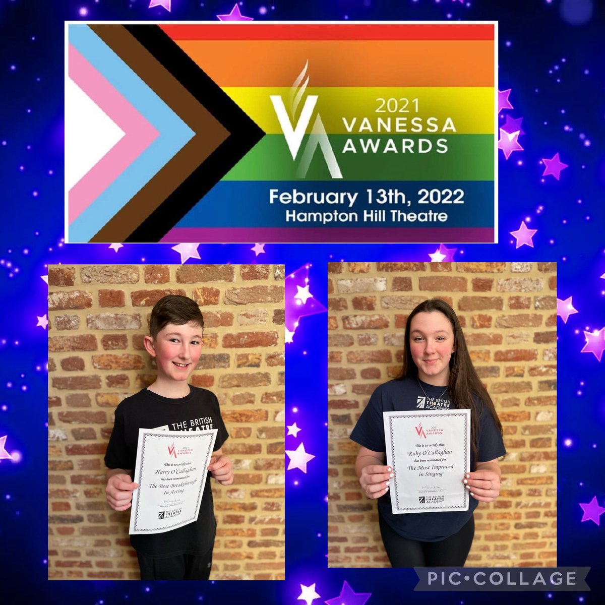 Naomioc1's tweet photo. Super proud of @RubyOcallaghan5 and Harry for being nominated at this years Vanessa awards with @BTAOnStage at @hhilltheatre we are super excited for the day ahead and want to wish everyone good luck and congratulations 🎉 🌟🎭x https://t.co/sW5O68H68x