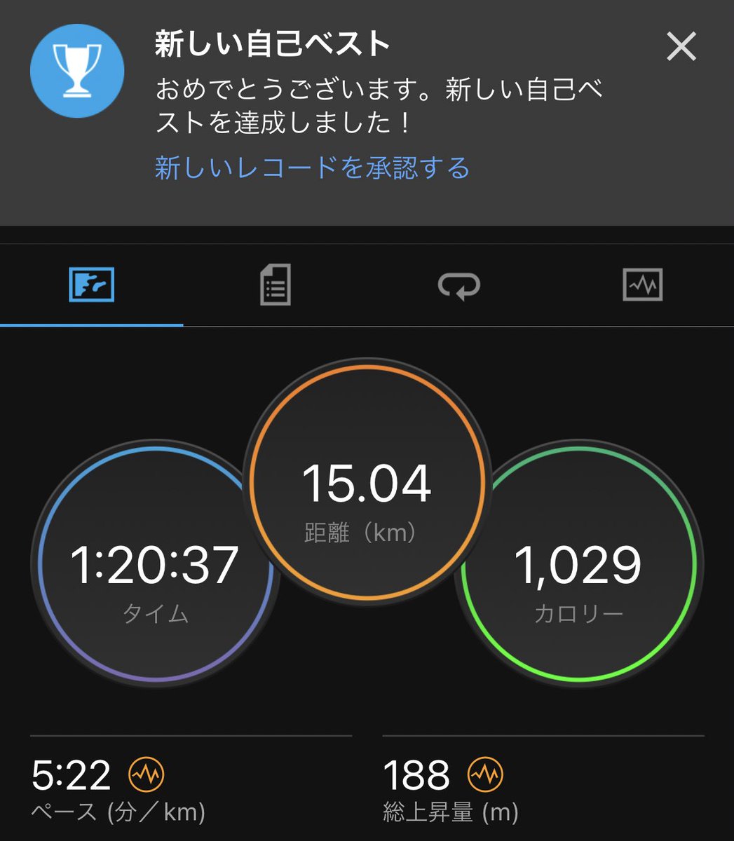 naoroad's tweet photo. バーチャル東京マラソン2022で残り15kmのために、15kmラン。最初は30km走ろうかと思ったけど、天気が悪いため断念。それでも、15km終盤は雨が降り、走り終えた後、結果を見たら、合計42.195km突破でした😄
🏃♂️15kmラン
👟#GLIDERIDE2
🔥61.45kg
#NAOROADランニングDiary https://t.co/RVDxY5S5d4
