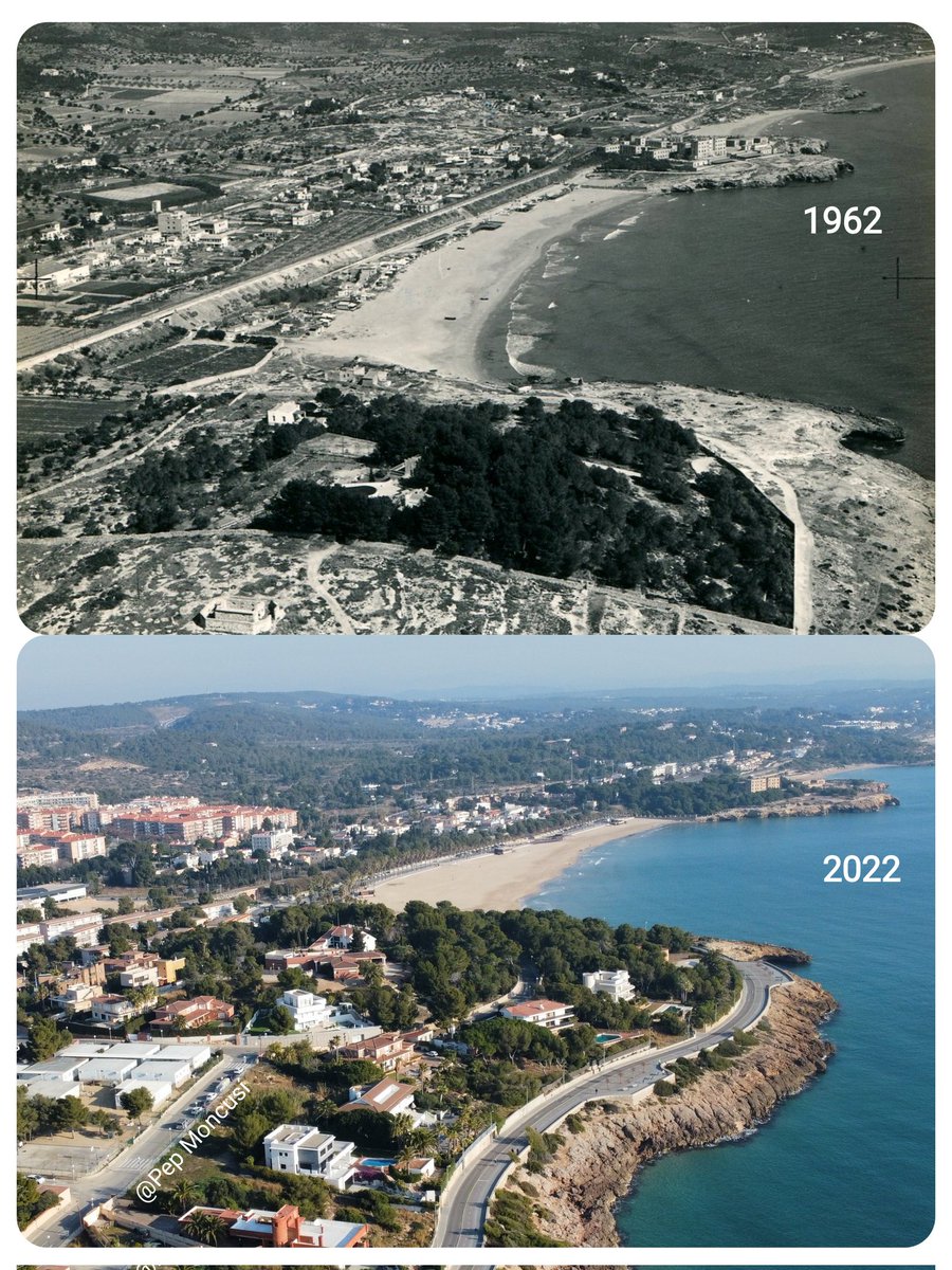 tgnpep's tweet photo. Platja de l'Arrabassada #Tarragona (1962-2022), una miqueta ha canviat, no? 🛩️😎🍻✨🕰️⏳ https://t.co/gINRGlMh9E