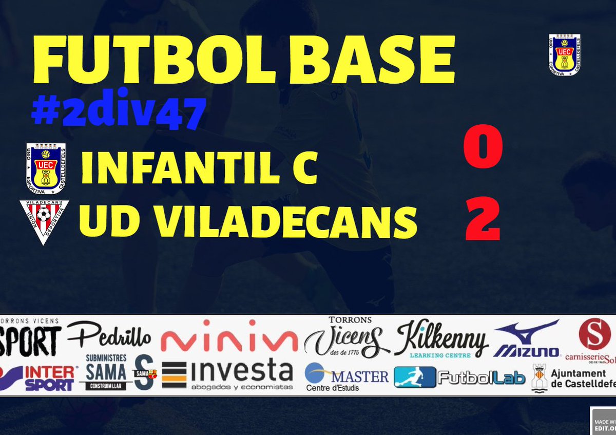 uecastelldefels's tweet photo. #FutbolBaseUEC | 🟡🔵
❌ INFANTIL C - @UD_Viladecans: 0-2
#SomHiGrocs #2div47 #IC https://t.co/Ijzet4xcLK