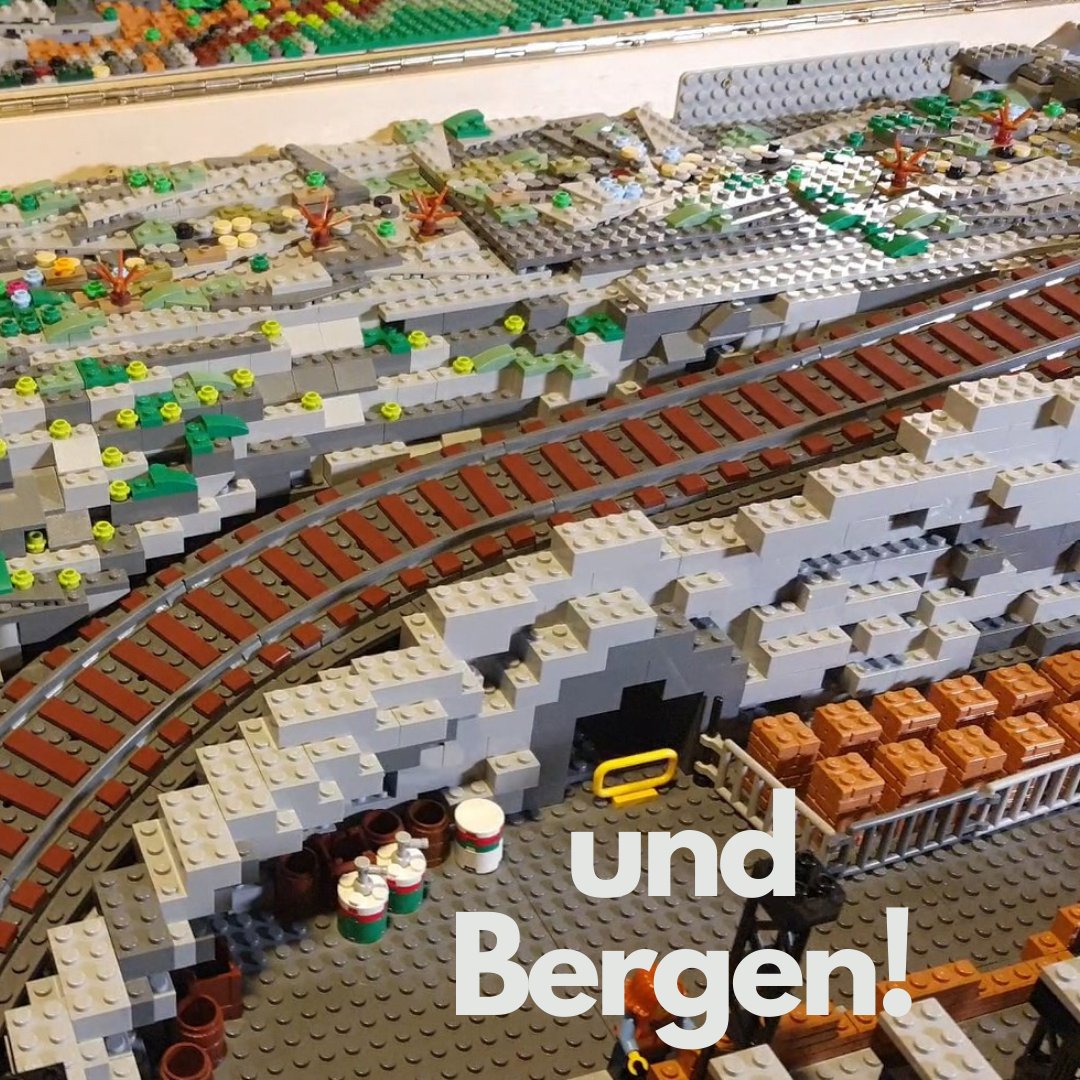 TrainBrick's tweet photo. Ich nehme dich wieder mit in meine Box und zeige dir, wie ich 9 Grad Gefälle für meine Züge gebaut haben. Ausserdem gibt es noch eine Brücke zu entdecken, einen coolen Tunnel und ein Wanderweg.https://t.co/XdxXUrKXr0 #legoeisenbahn #legozüge #legozug #moc #legomoc https://t.co/bc9I45D4LT