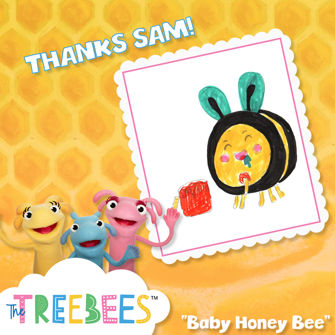 TheTreebees's tweet photo. We have fan art of “Baby Honey Bee” show off!
This one’s coming from Sam! Thanks, Sam! 😄
Have you seen our video yet? CHECK IT OUT!
https://t.co/IRojSxT07h
#fanart #kidsart #bees #TheTreebees #kidsongs https://t.co/qXtGiFbboD