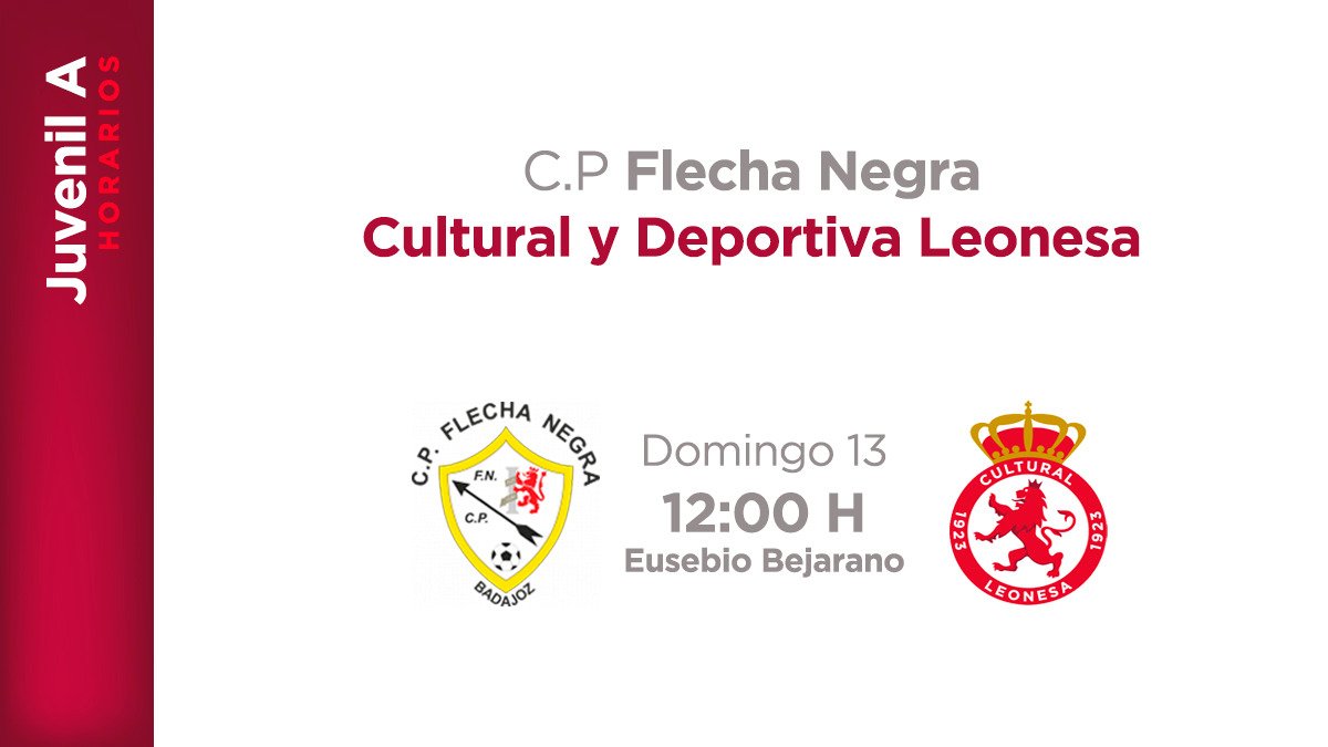 #CyDLDH Juvenil A 

⚽ División de Honor 
🏆 Jornada 20 
🆚 <a href="/cpflecha/">C.P. Flecha Negra ⚪️⚫️</a>
🕢 12:00
🏟️ Eusebio Bejarano