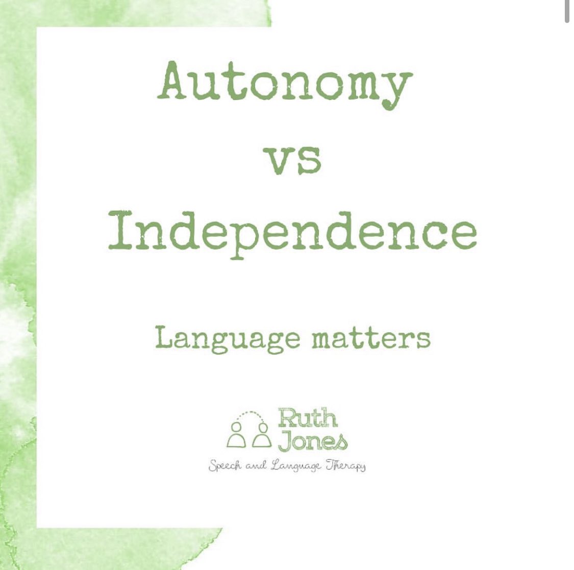 ruthjonesslt's tweet photo. I’ve been reflecting a lot on language lately around goals and EHCPs. I’ve always used ‘independent’. But we all seek support for things as and when we require it. I have started to use ‘autonomy’ more and I like the way it reads. I think language matters. What do you think? https://t.co/qLkUYJZGC3