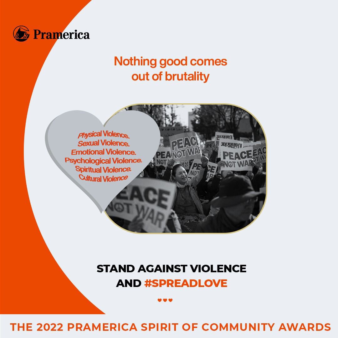 Emergingvis's tweet photo. Violence brings no good to us. It is time we all take responsibility, not only for ourselves but for the actions of our community and stop violence in its tracks through the medium of love and kindness.
 
#SpreadLove #SpiritOfCommunityAwards https://t.co/AUzJnftlSt