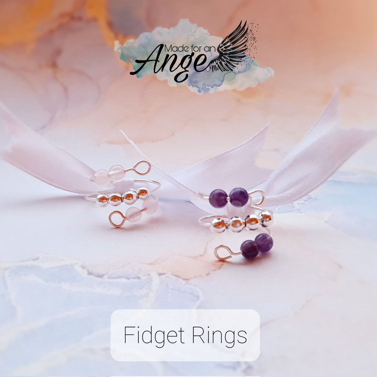Anxiety Fidget Rings Best Sellers. Amethyst Anxiety &amp; Panic Attacks. Rose Quartz Self Love. £4.99 Free Postage. #Anxiety #fidgetrings #anxietyjewellery #handmade #designer #designerjewellery #mentalhealth #rosequartz #amethyst