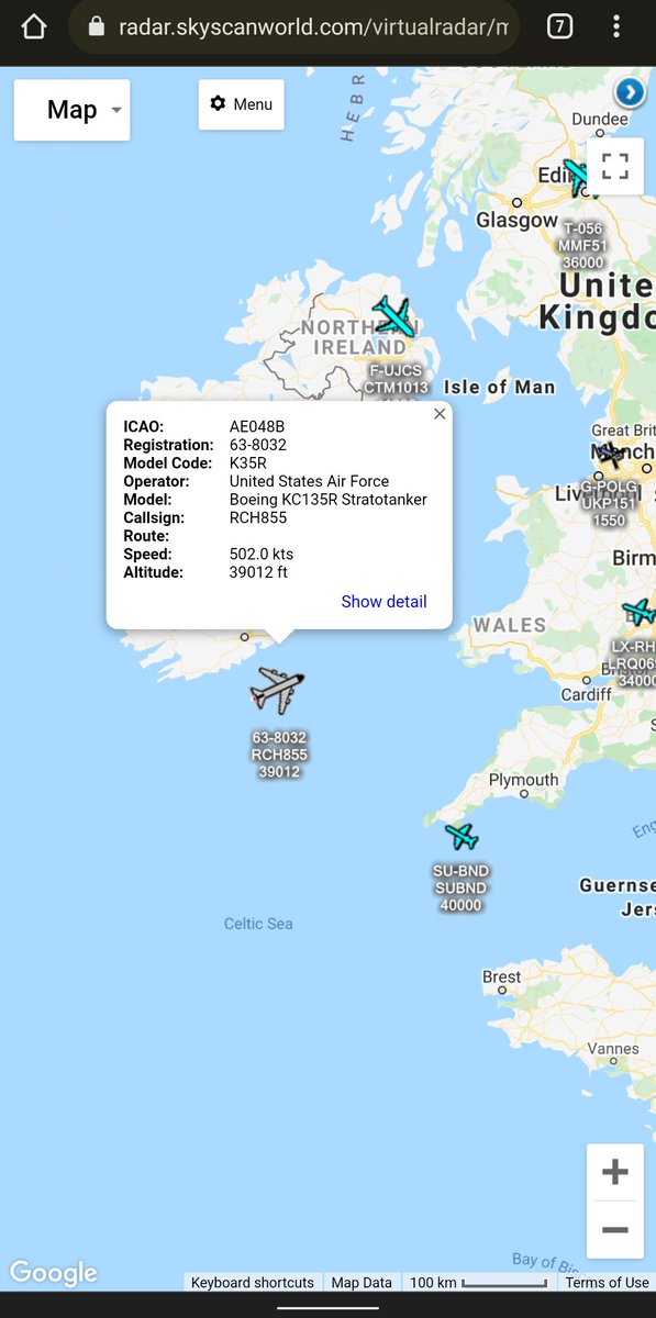 scan_sky's tweet photo. #USAF - Boeing KC-135R - 63-8032 - #RCH855

Inbound To RAF Mildenhall 🇬🇧 🇺🇸 From Grissom Air Reserve Base 🇺🇸 https://t.co/4ADufe3E1c