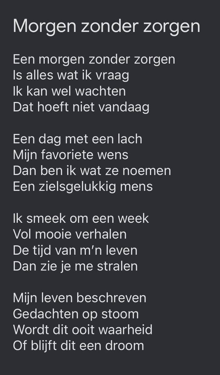Morgen zonder zorgen

#gedicht #gdichte