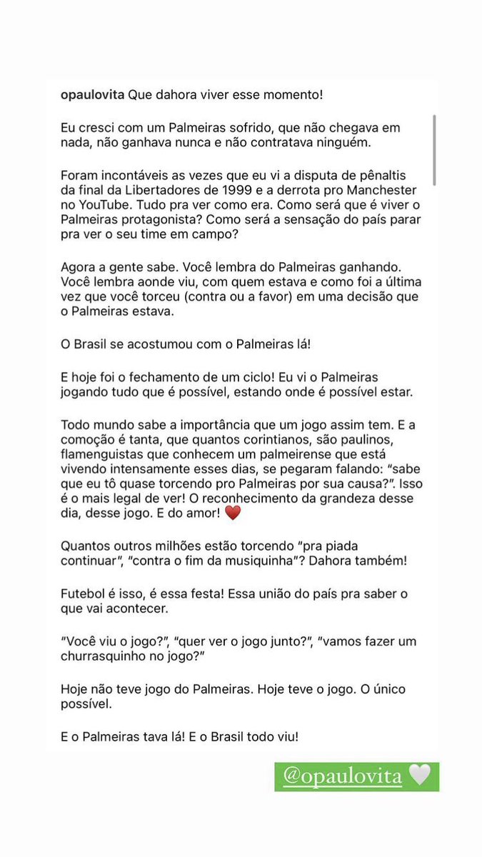 picmeiras's tweet photo. gostaria de deixar esse texto do Paulinho, que faz parte do desimpedidos. 💚 https://t.co/oc4TbHrV79