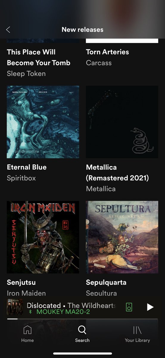 Burn_Design's tweet photo. @Spotify been listening for ten years. Why can’t you show the latest metal releases?
I’ve still got Mark Tremonti and Iron Maiden (Sep21) in the latest ten!
Sort this shit out. https://t.co/q4StY80RFC