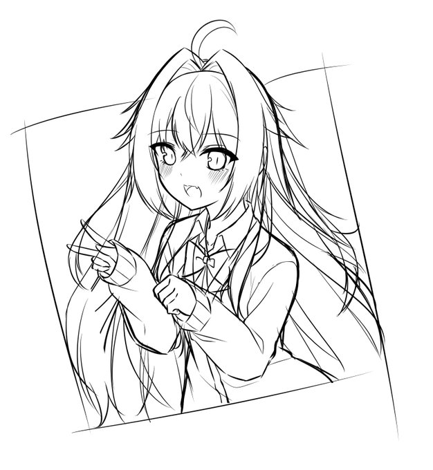 うちの子描いてると毎回下書きの方がかわいいな…ってなる 