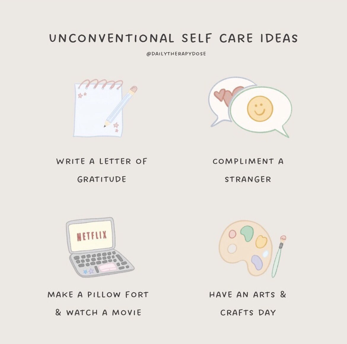 TeenTalkHotline's tweet photo. What are you doing this Self-Care Sunday? 💖

📸: @dailytherapydose on IG 

#SelfCare #SelfCareSunday #MentalHealth #Tips https://t.co/qNLdGk6TQr