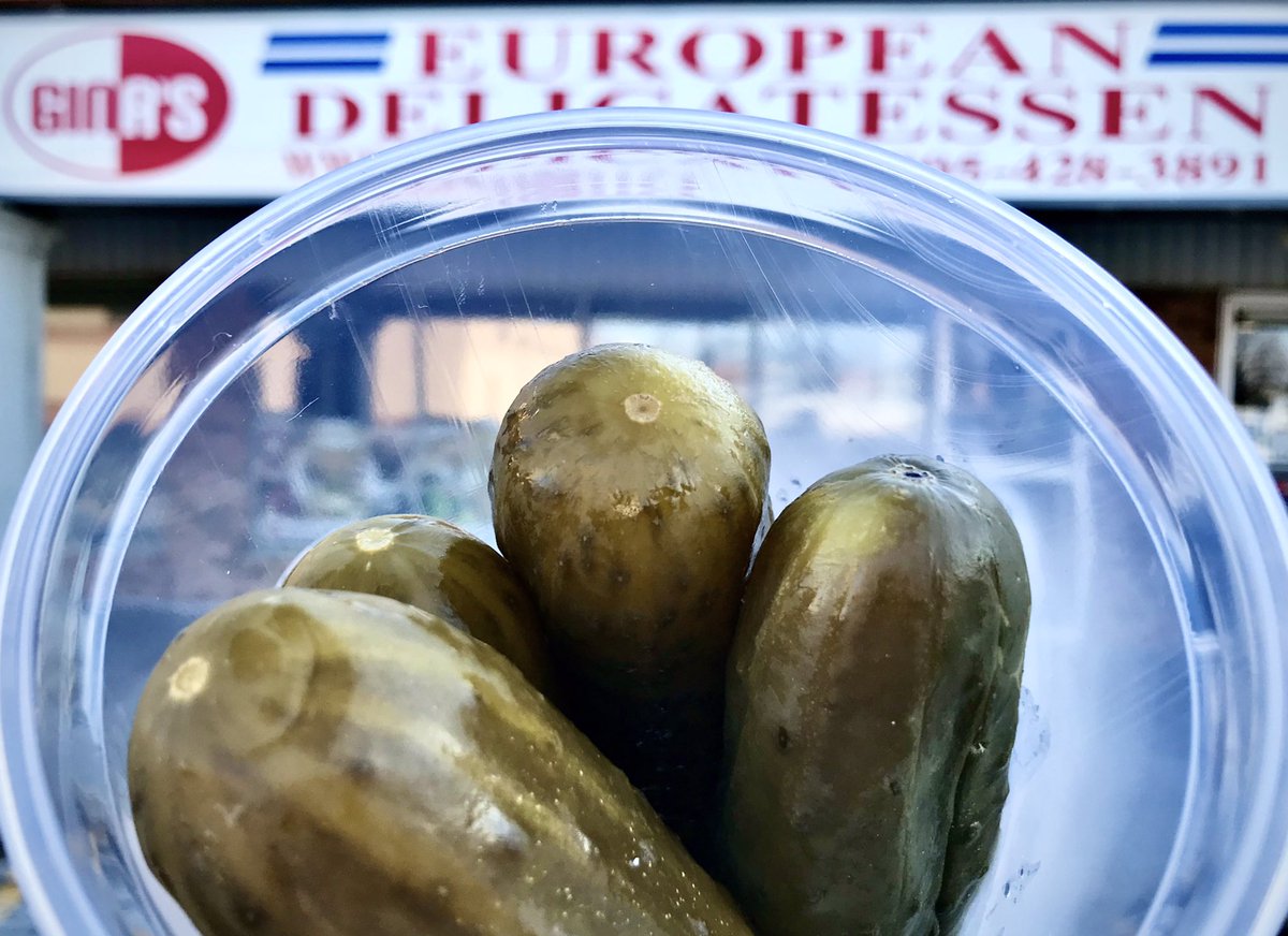 TorontoFoodBlog's tweet photo. Super Bowl specialties from Gina’s European Deli (145 Kingston Rd E, Ajax). These housemade Ogórki Kiszone are, hands down, some of the best #Fullsour we’ve ever had. They’ll play a big role in our game-time game-plan 🇵🇱 #TriplethePickle #Ajax 🇵🇱 https://t.co/ex4LdVYvSi