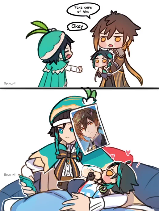 😅 #zhongli #venti #xiao 
