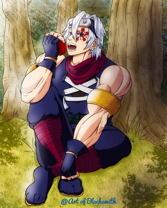 artofblacksmithさんがTwitterに投稿した宇髄天元(鬼滅の刃)のイラスト。