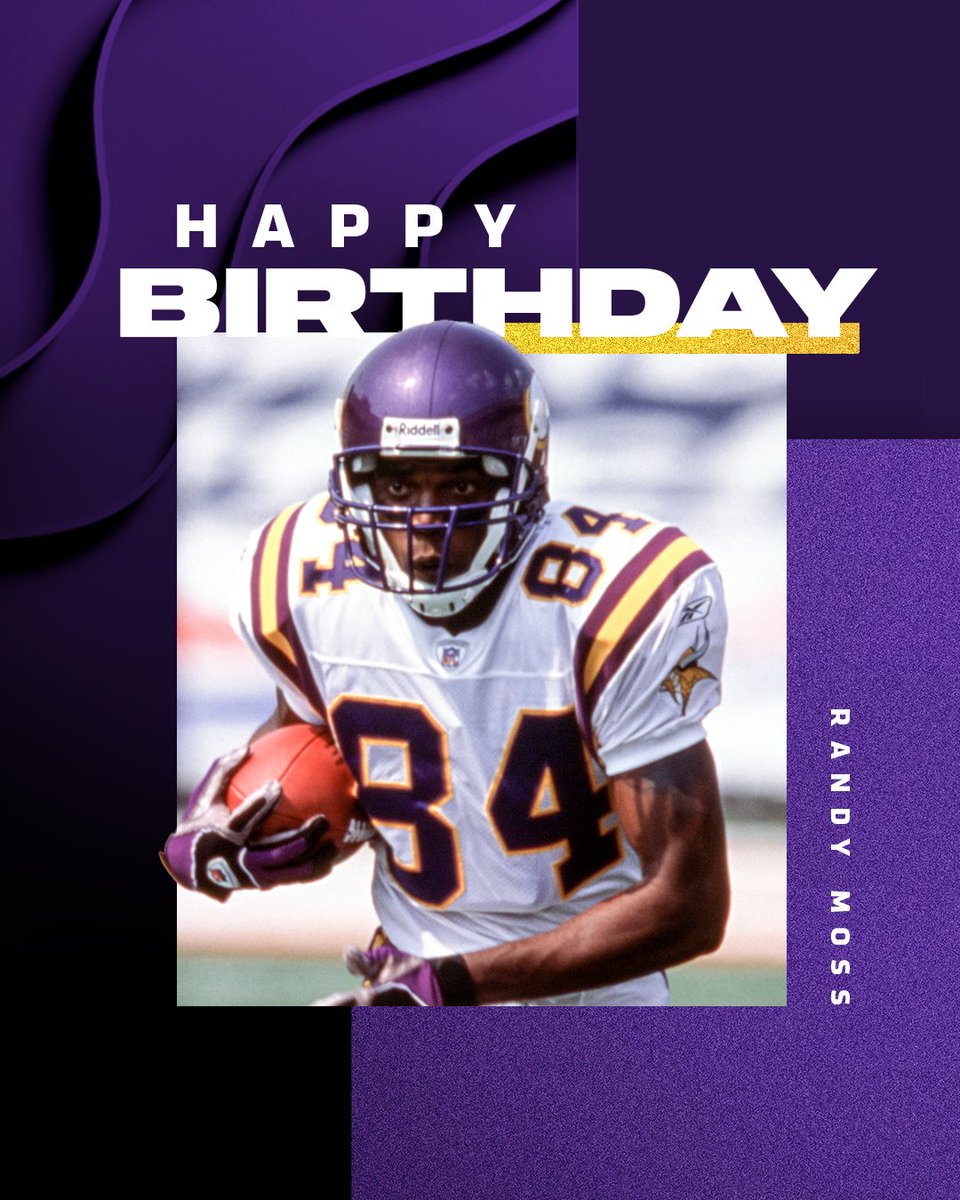 Vikings's tweet photo. 45 years ago today, a 🐐 was born.

Happy birthday, @RandyMoss! https://t.co/QkCwvgOaUA