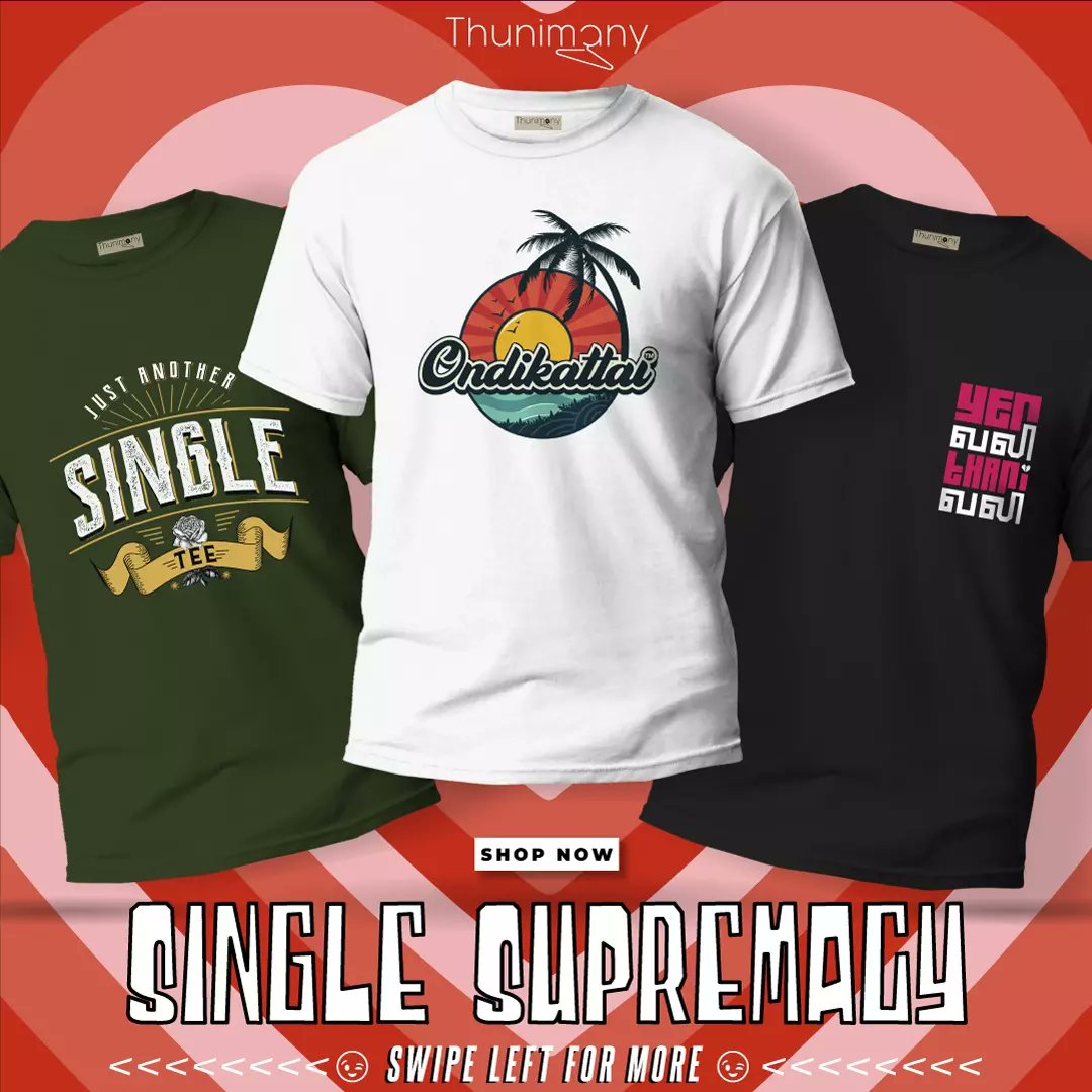 thunimany's tweet photo. Let's celebrate Singles Supremacy!  Wear your emotions proudly. Because a loving life >>> a love life

Shop at https://t.co/mVsttBlJzR

@Premgiamaren #ValentinesDay2022 #single #morattusingle #singlepasanga #roseday #TamilCinema #tamil
#ChennaiSuperKings https://t.co/DZOsaXvKin