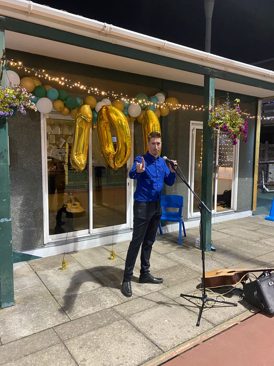 Just in case you hadn't heard - here is this year's Durham &amp; Cleveland Volunteer of the Year at this year's Club of the Year!
Doing what he does best!