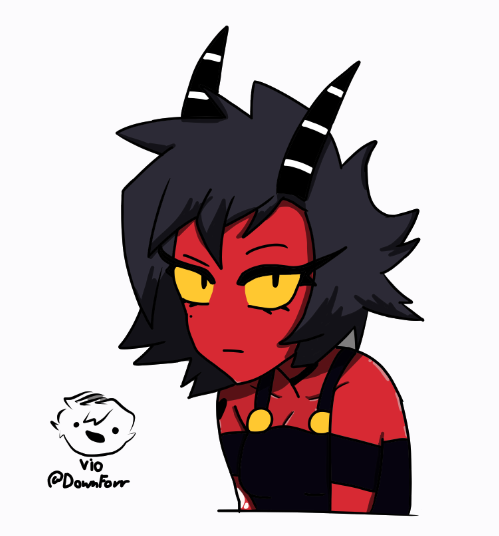 DownForr's tweet image. #HelluvaBoss #HelluvaBossFanart #HelluvaBossMillie 

Millie confused at you👿