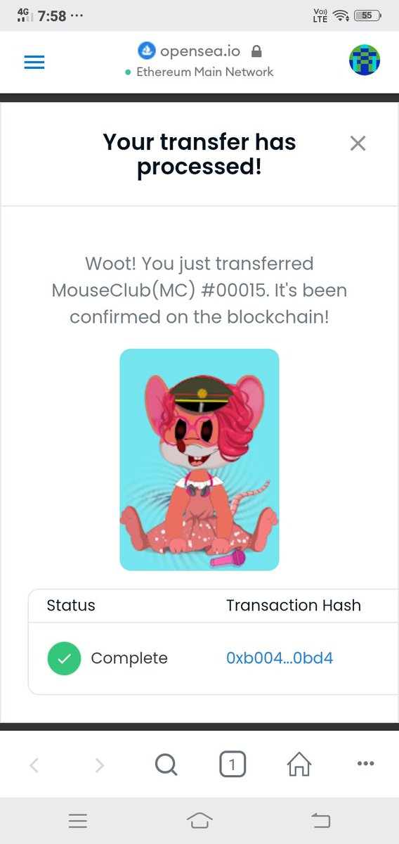 MouseclubM's tweet photo. #nft transferred to @opalnfts1 
#NFTGiveaway #NFTdrop #mouseclub(MC) https://t.co/WeStqmSKHg