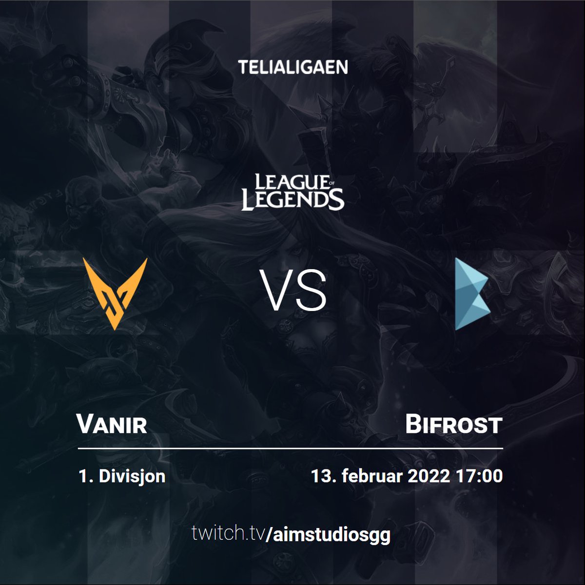 #Teligaligaen_is_da_best

Vi sender runde 3 av @telialigaen_  idag:
- Lag: <a href="/VanirGG/">Vanir</a> ⚔️ <a href="/Bifrost/">Bifrost - Staking Yield Layer</a>  
- ⏰ 17:00 
- 🖥️ twitch.tv/aimstudiosgg

Casters: 
<a href="/LoLThinked/">-{ i }-</a> &amp; <a href="/AdvMasterMixer/">ZPG MasterMixer</a>