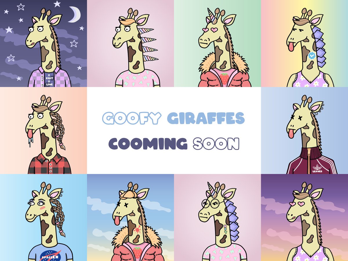 safariverse_nft's tweet photo. We're getting ready for our second #NFTCollection. It will include 10k of #GoofyGiraffes 🦒. More info soon 🤟. Follow us to stay updated and tell us what you think in the comment😃

#nftart #NFTProject #NFTCommunity #nftcollector #PolygonNFT #opensea #nftdrop https://t.co/emXcJ9UuWG