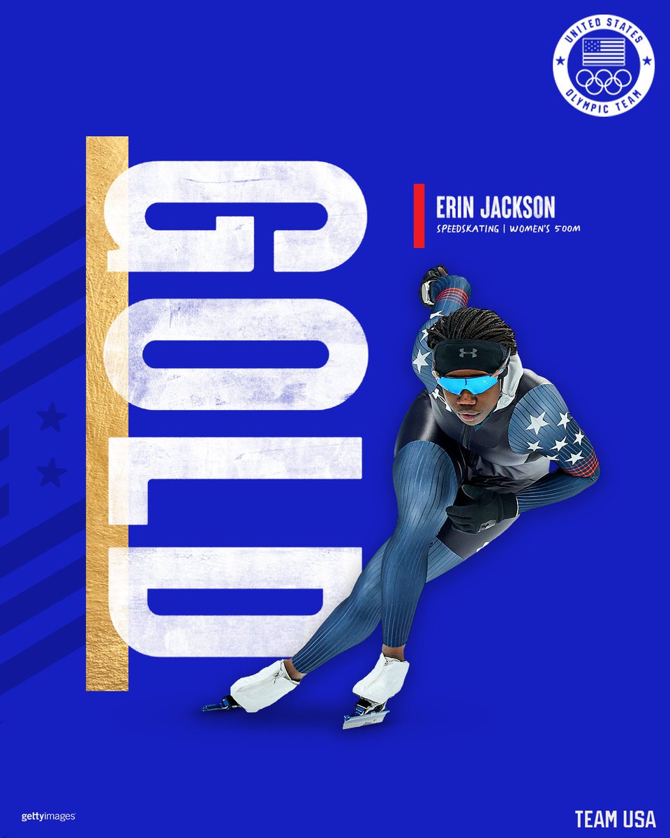 OLYMPIC CHAMPION! 🥇

<a href="/ErinJackson480/">Erin Jackson</a> wins the women's 500m. #WinterOlympics