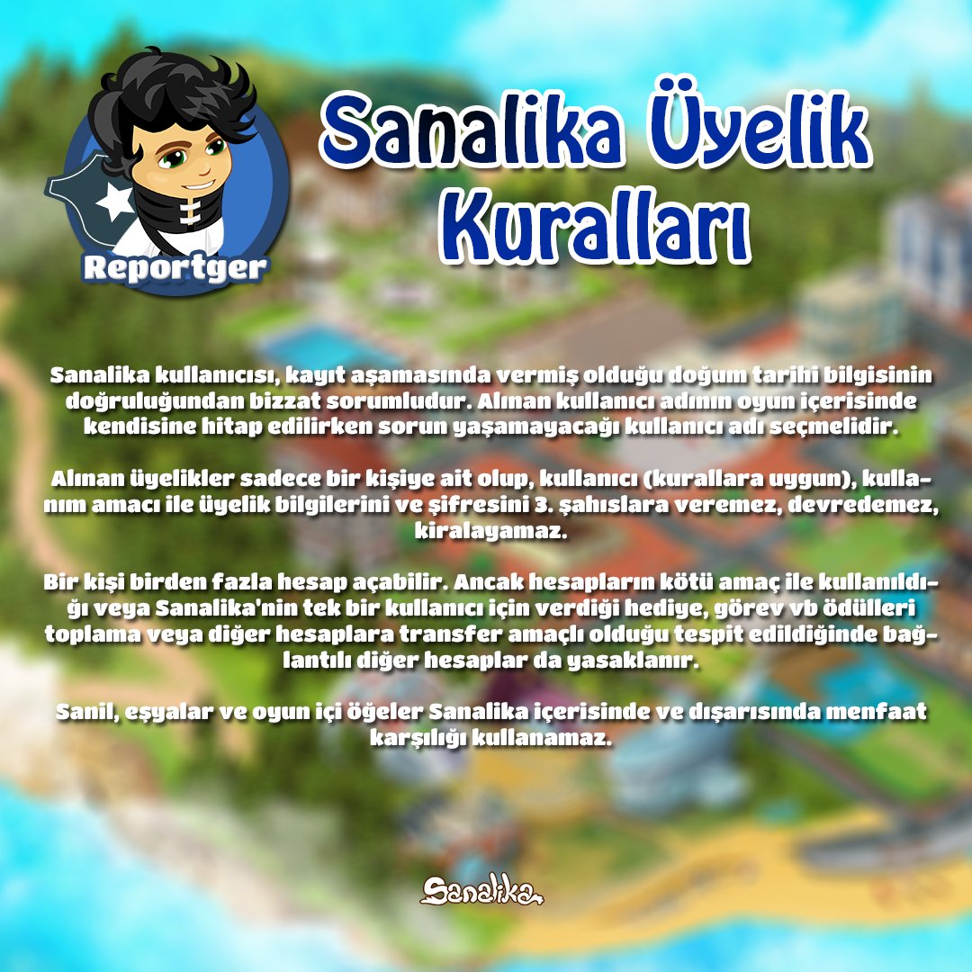 Reportger's tweet photo. Sanalika Üyelik Kuralları 💙 https://t.co/Q2hZ80J9Fo