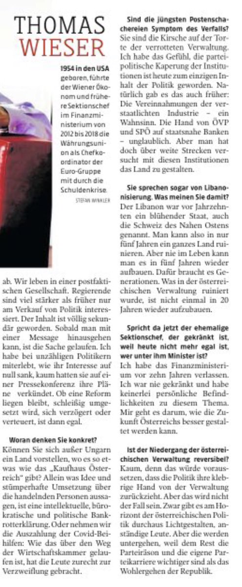 ArminWolf's tweet photo. Viel schonungsloser als Ex-Sektionschef u. Euro-Koordinator Thomas Wieser heute in der @kleinezeitung (€) kann man die ö. Politik nicht mehr beschreiben:
https://t.co/qgiGGUNLss https://t.co/yV5VdY6Efv