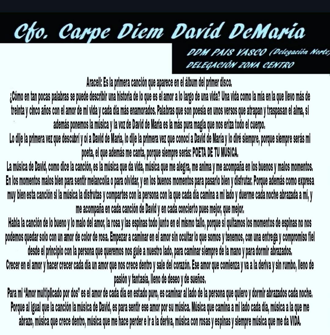 guasyDDM's tweet photo. Y acabamos con las tres últimas socias que han elegido #amorMultiplicadoPorDos como la canción más especial para ellas de este primer CD... @daviddemaria #DavidDeMaría25Años https://t.co/aDr9lEHusv https://t.co/tZXxIOfdhL
