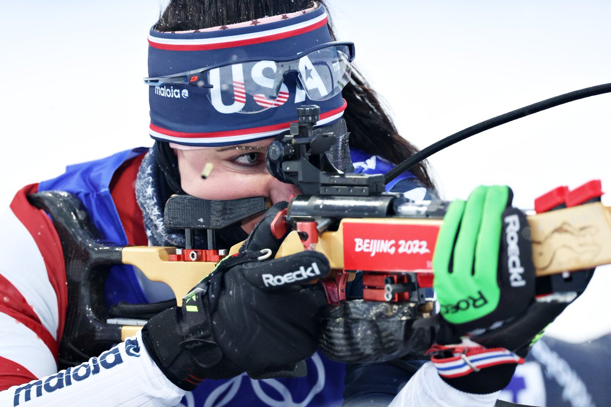 USBiathlon's tweet photo. Strong day for @JFiresteel to lead the U.S. women in the pursuit, taking 29th!! 🎉 #Beijing2022 https://t.co/rhCmbUhHUp