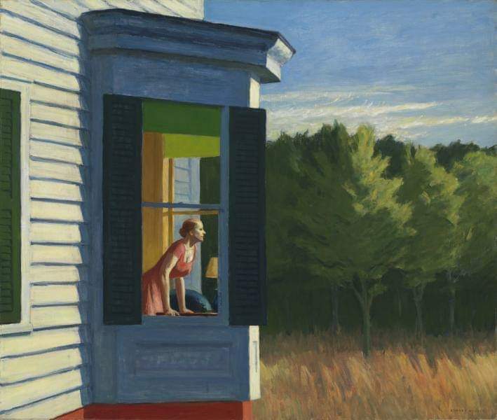 MdelPreite's tweet photo. Una pace inquieta entrava dalla finestra ogni mattina, con la stessa veduta di pini azzurri ed erbe alte che ondeggiavano al vento.
(Christopher Bollen, Orient)
#VentagliDiParole
🎨 Edward Hopper, Cape Cod Morning https://t.co/zOvbNTpHUd