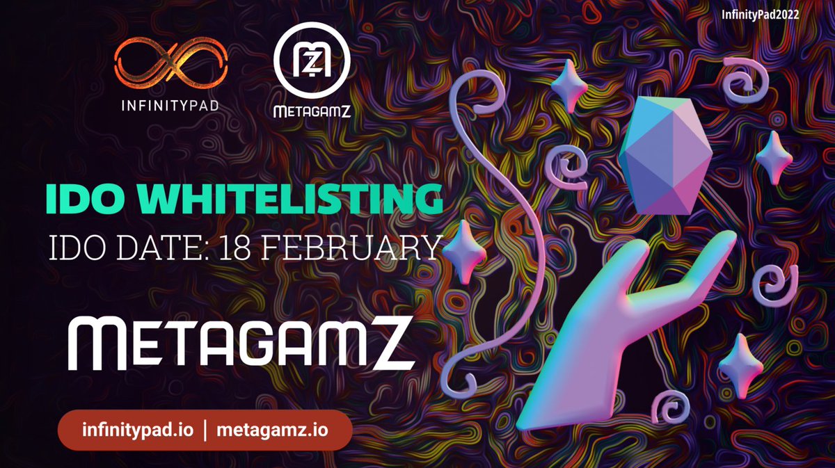 We are giving away 100 #Whitelist spots to public for @Metagamz1 IDO on @InfinityPad_io Launchpad Metagamz- an immersive Virtual Ecosystem where game developers can build their own VR World and launch their games. IDO: 18th Feb JOIN #Whitelisting NOW! gleam.io/Jy6j0/metagamz
