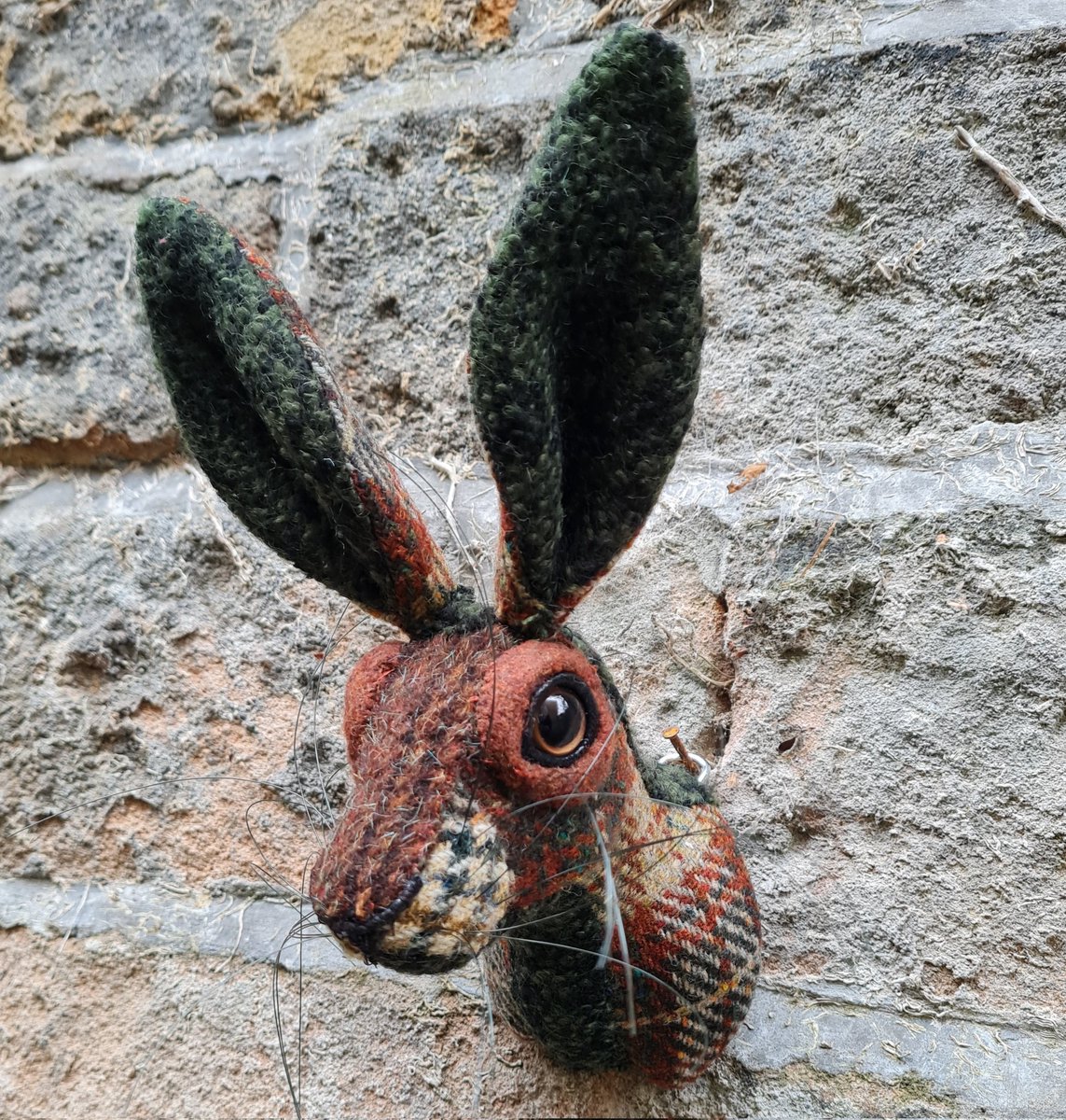 Jaynetunners's tweet photo. Three of my latest handmade hares. Animal friendly faux taxidermy in Harris Tweed and Abraham Moon wool https://t.co/TPLPLCj54e #hares #handmade #gifts #fauxtaxidermy #shopsmallbusiness #supportsmallbusiness #notonamazon https://t.co/GMr2NCiCw5