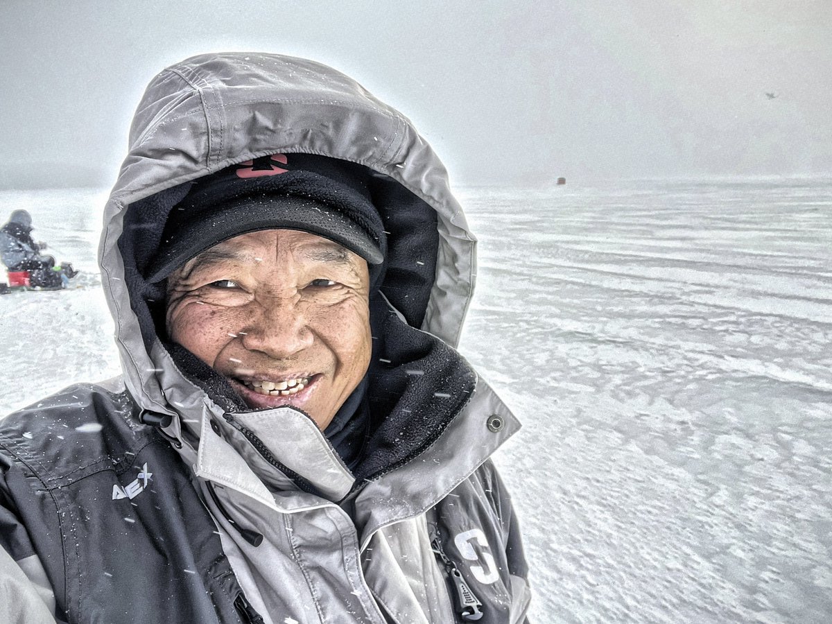 FishHardDave's tweet photo. When the wind is howling &amp; the snow is going sideways, I’m so thankful for my @strikerbrands Apex suit! Put my hood up, face my back to the wind &amp; hope that the fish cooperate!😊😊😊#StrikerBrands #GoEarlyGoLateGoPrepared https://t.co/s7cXeAwopZ