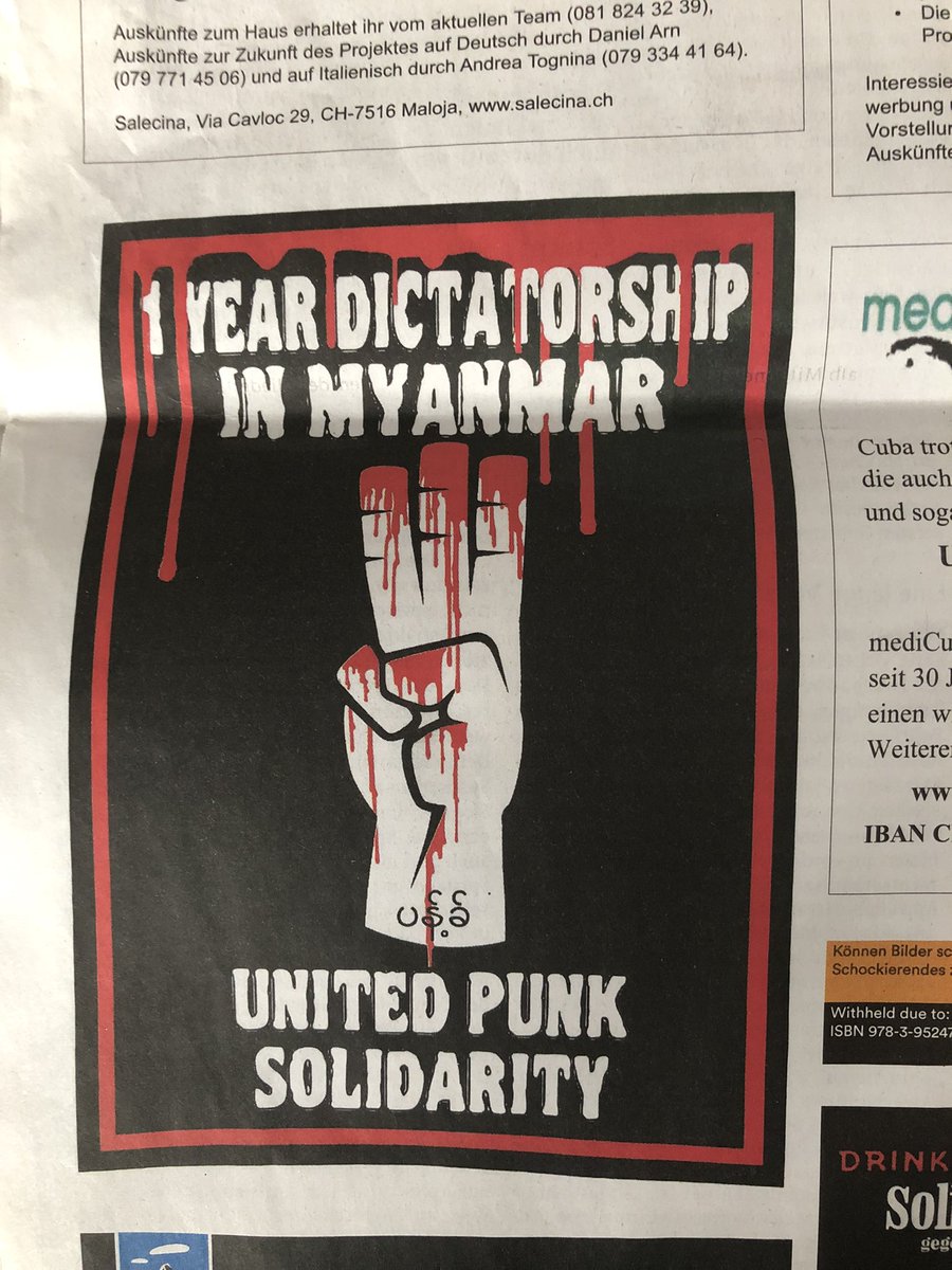 So glad to see this in a Swiss newspaper <a href="/Wochenzeitung/">WOZ</a> #WhatsHappeninglnMyanmar #Solidarity
