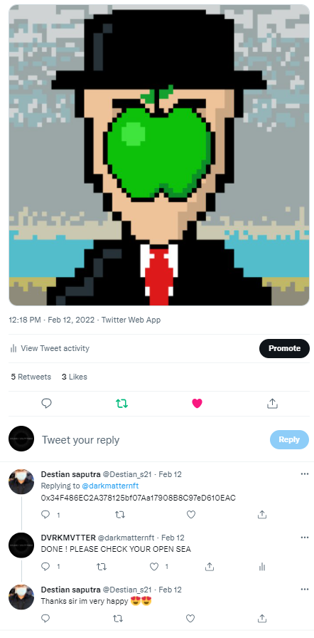 Hurry up and get your free NFT as well 
#nft #opensea #collection #binance #eth #matic #crypto #cryptocurrency #bitcoin #metamask #metaverse #blockchain #dvrkmvter
