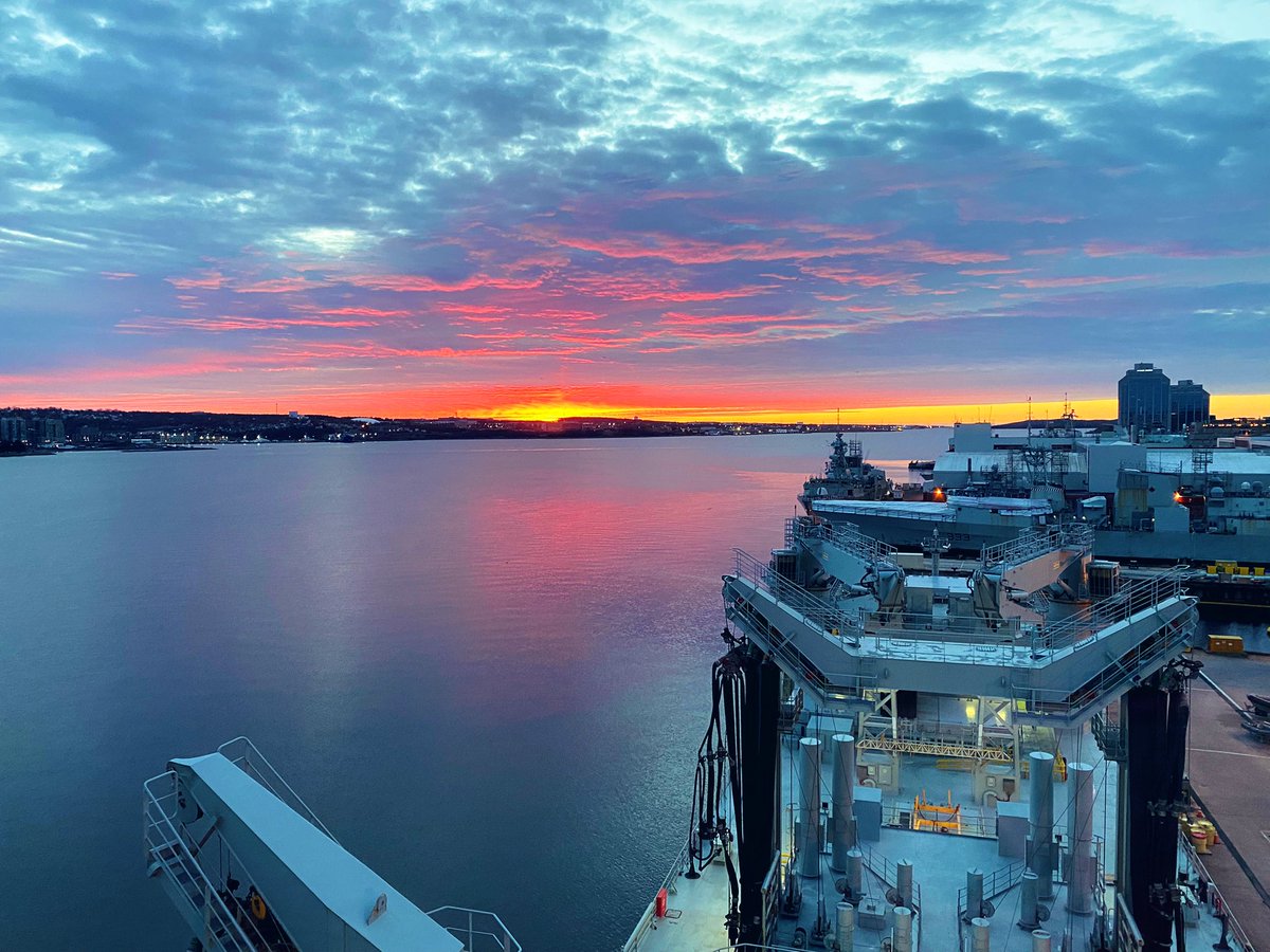 TankerSteph's tweet photo. Eggs Benny Sunday! Some things don’t change either at sea or in port.
This view looks quite familiar too. #halifax #sunrise #allfast https://t.co/8HxbauOpnY