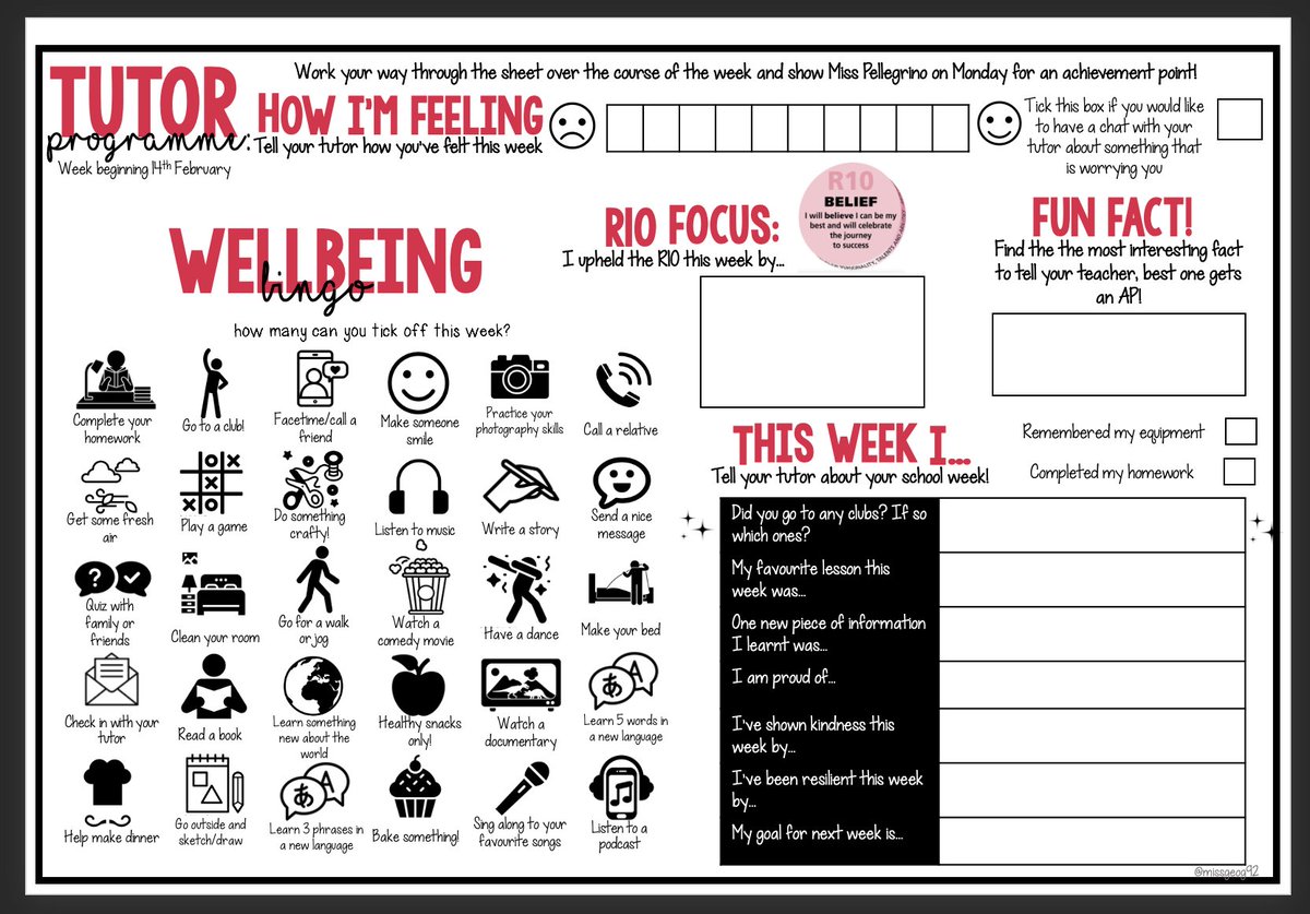 I'm still trying to get to know my Y7 tutees, as they are very quiet, so going to trial this, this week just to help me understand them a little better...
