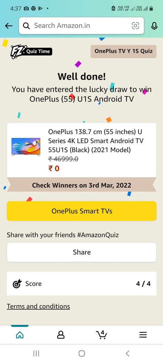 sokpal83's tweet photo. I win #amazonuiz #AmazonIndia @amazonIN https://t.co/y0oBfZP9o3 https://t.co/B5sXcS4kIl