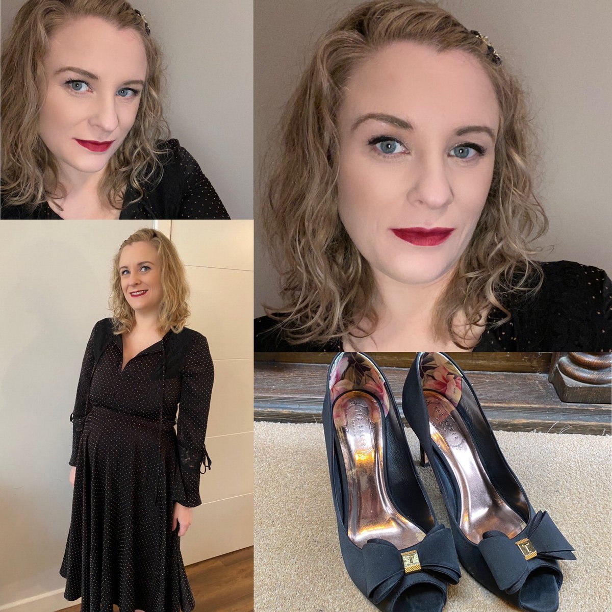CatrinaSoprano's tweet photo. Nothing says style like a little black dress so going classic with a beautiful vintage number for this week’s #sundaystyle teamed with red lips, natural waves and peep toe heels #soprano #bumpwatch #littleblackdress #polkadotsandpeeptoes #vintage https://t.co/q386SlYmgW