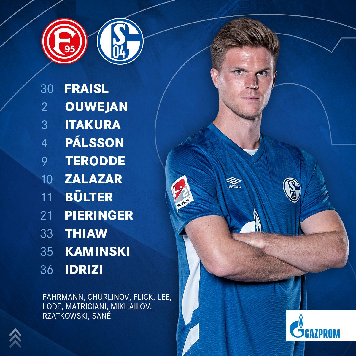 Unsere Start-1⃣1⃣ gegen <a href="/f95/">Fortuna Düsseldorf</a> ⚒️

#S04 | 🔵⚪️ | #F95S04